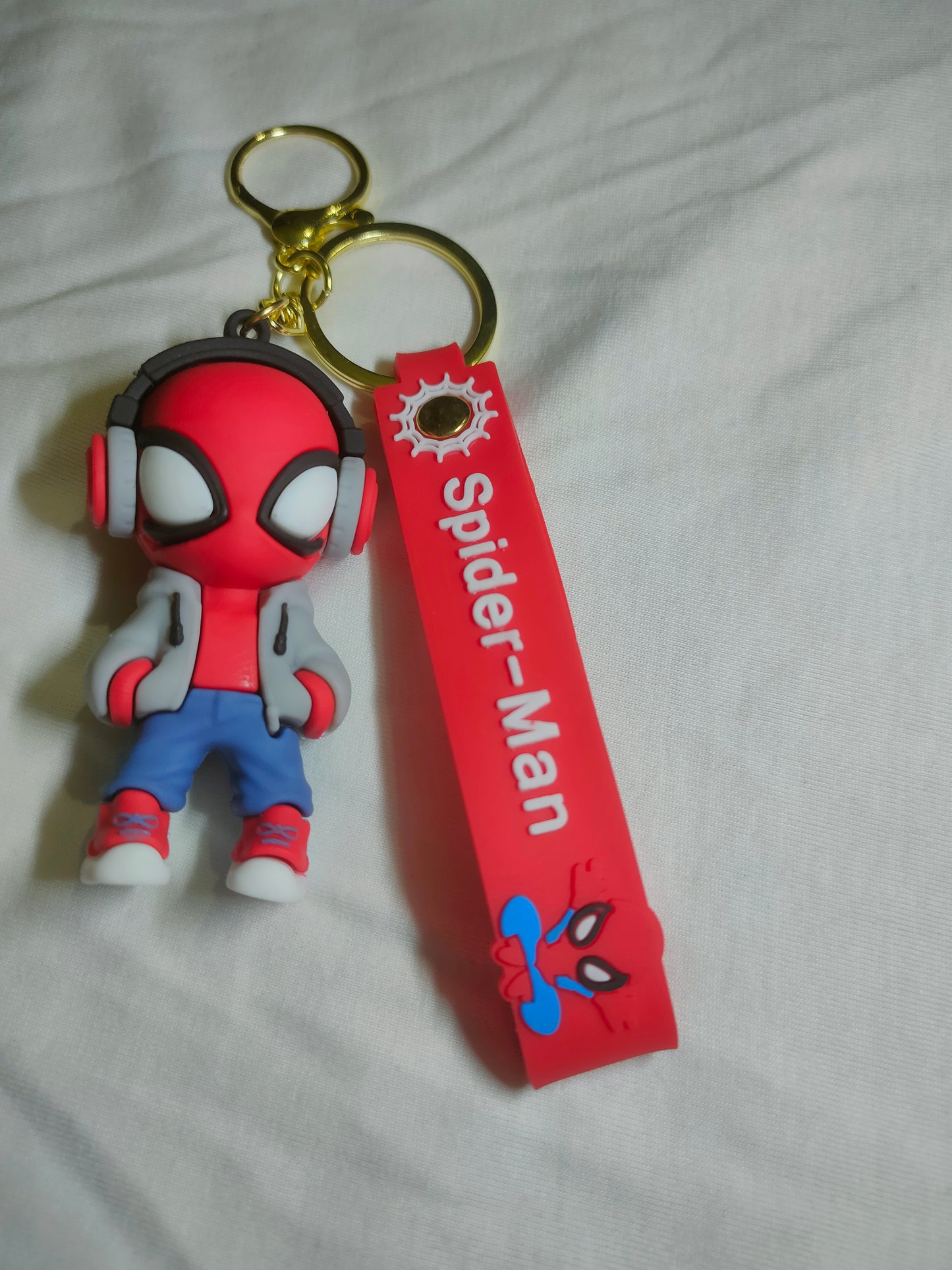 Rubber Spider Man Keychain Charm