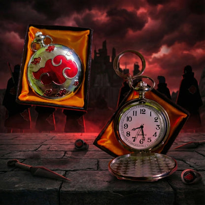 Vintage Metal Pocket Watch, Akatsuki