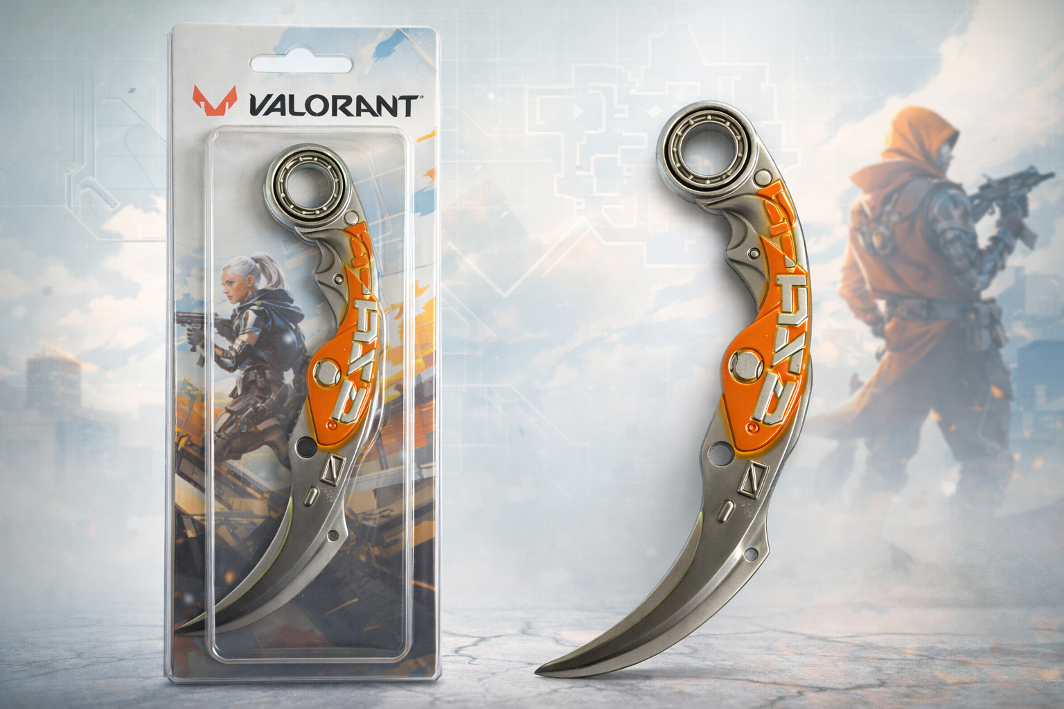metal karambit knife, Velocity Orange