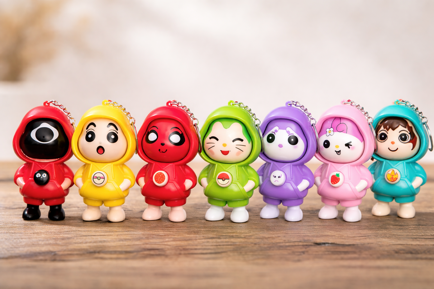 Fun Face Changing Keychain, All Front View