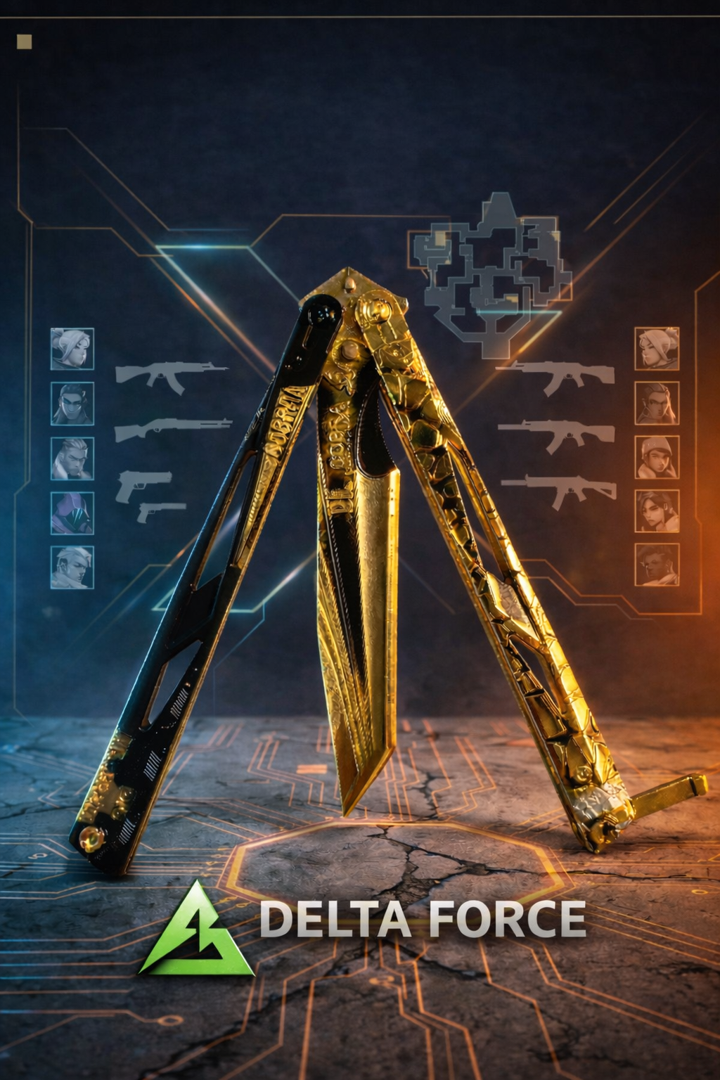 premium butterfly knife, Cobra Vanguard - Delta Force