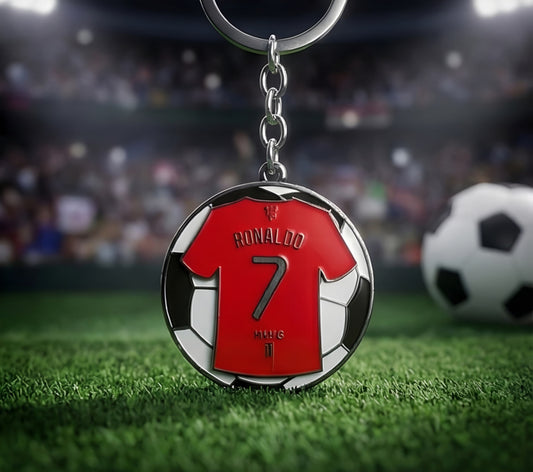 Premium Metal Spinning Keychain, CR7 Front View