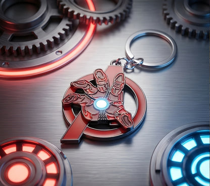 Premium Metal Spinning Keychain, Hand Blaster Front View