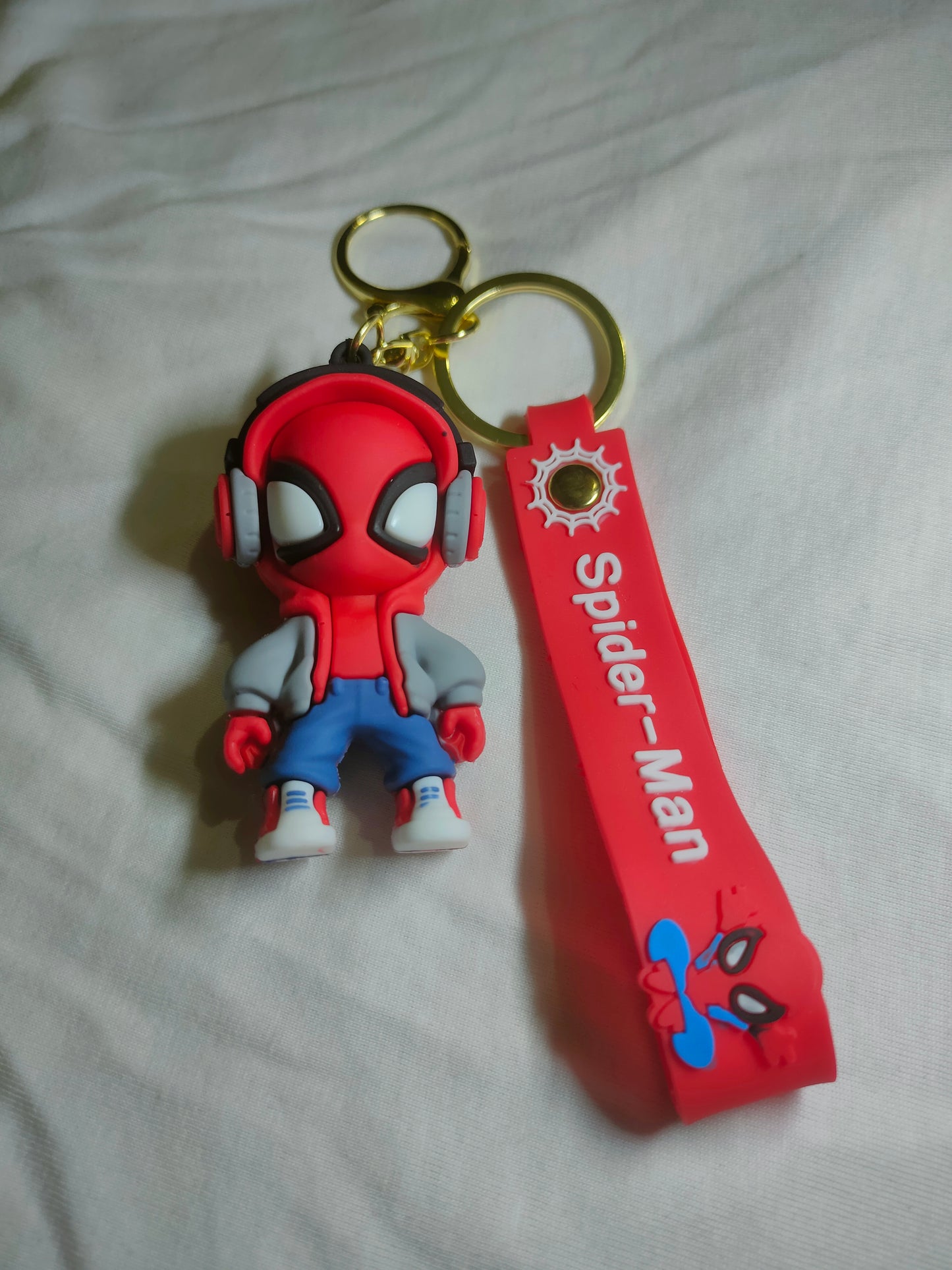 Rubber Spider Man Keychain, Cool Spidey Front View