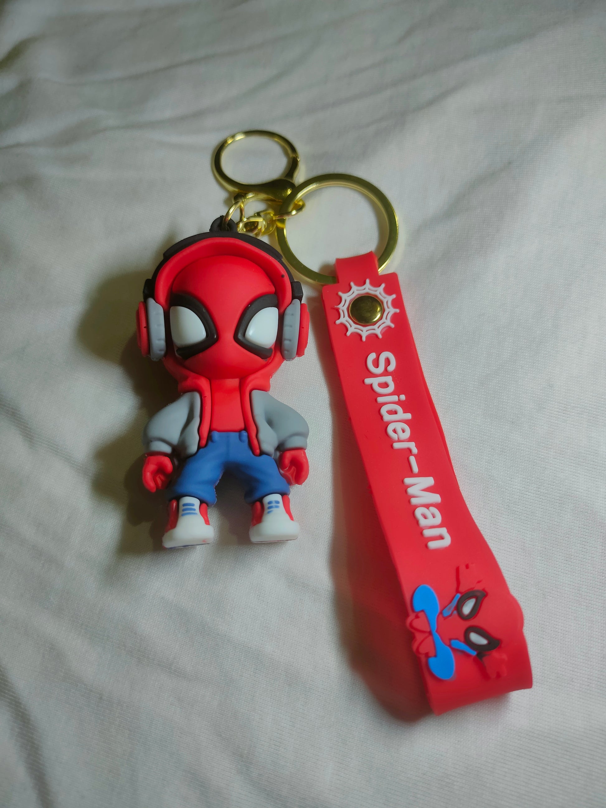 Rubber Spider Man Keychain, Cool Spidey Front View