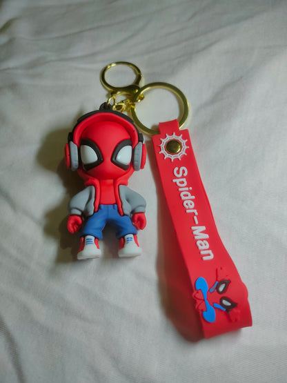 Rubber Spider Man Keychain, Cool Spidey Front View
