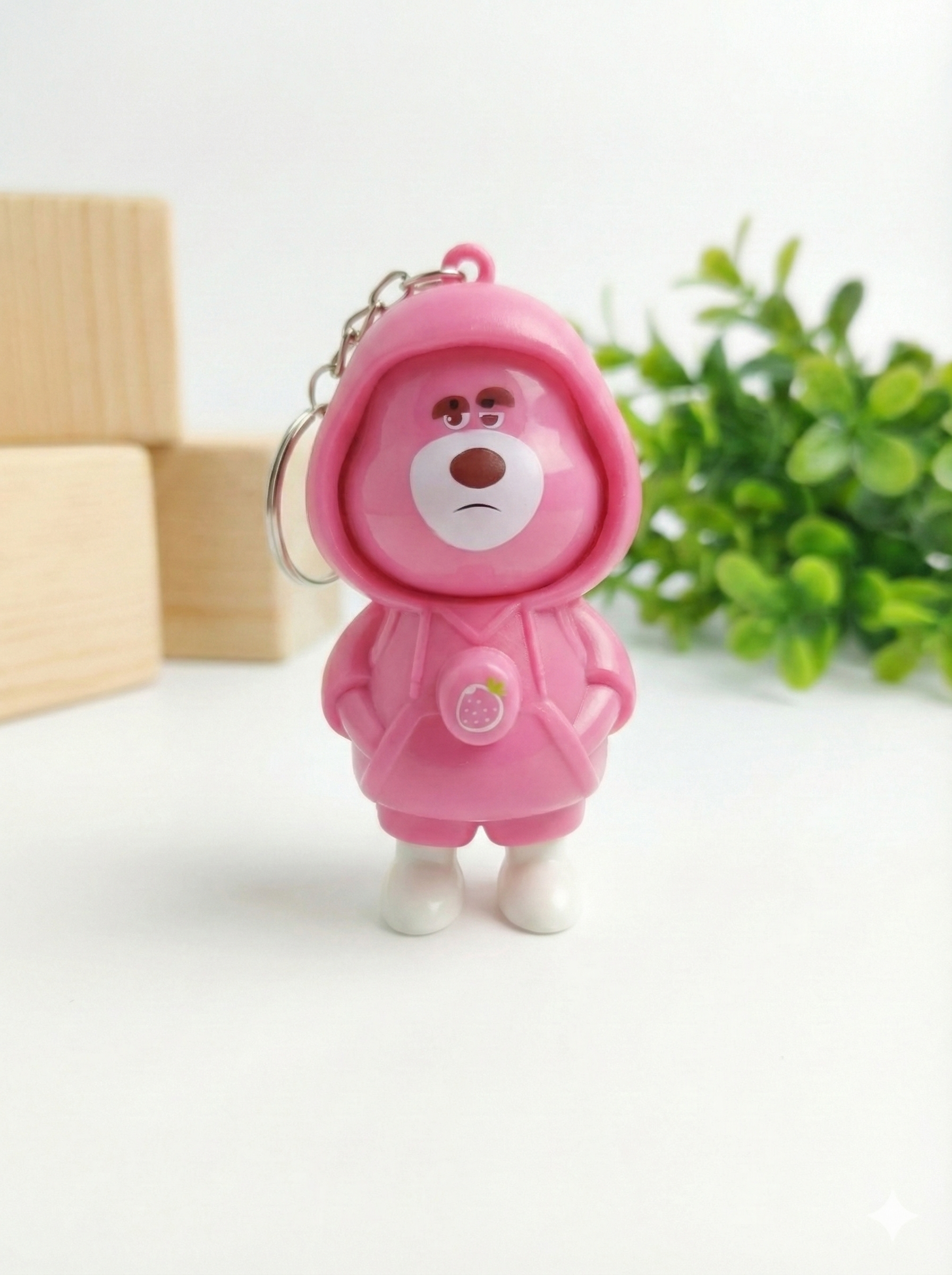 Fun Face Changing Keychain, Lotso Bear Front View