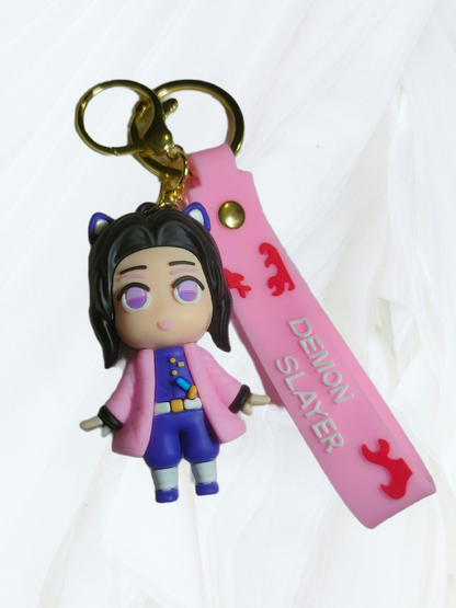 Rubber Demon Slayer Keychain, Shinobu Kocho front view