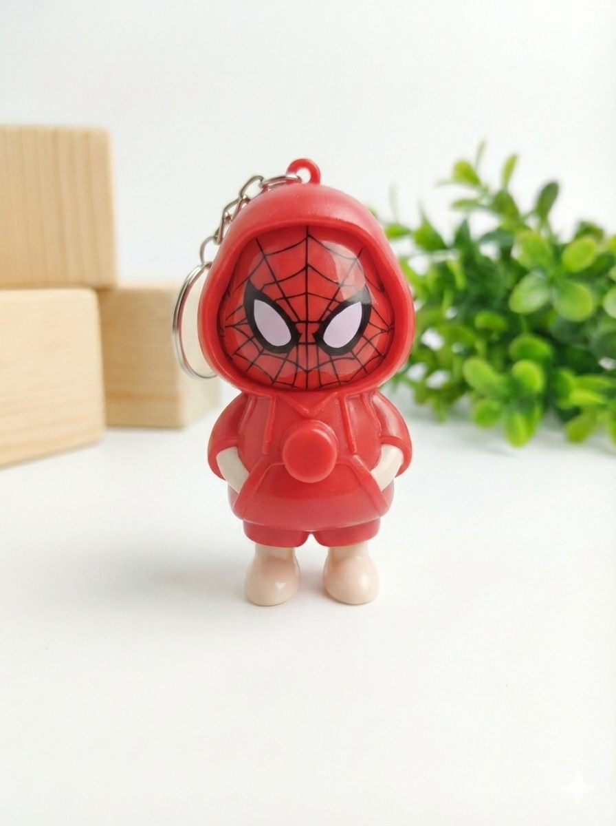 Fun Face Changing Keychain, Spider-Man Front View