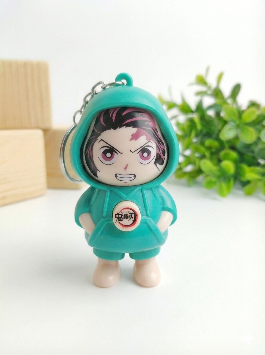 Fun Face Changing Keychain, Tanjiro Kamado Front View