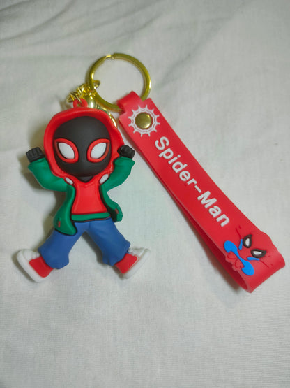 Rubber Spider Man Keychain, Chill Spidey Front View